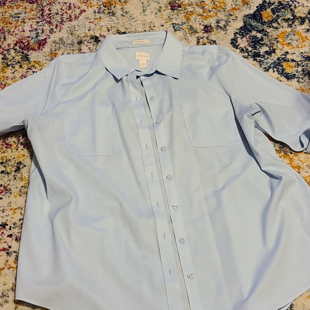 Chico's Baby Blue Button up